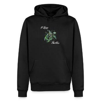 Beautiful I Love Turtles Gift - Men’s Premium Organic Hoodie - black - Front - Nico (187cm)