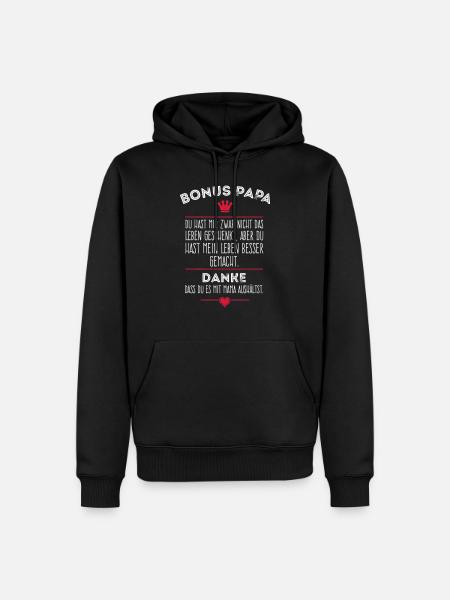 Bonus Papa - Männer Premium Bio Hoodie - Schwarz