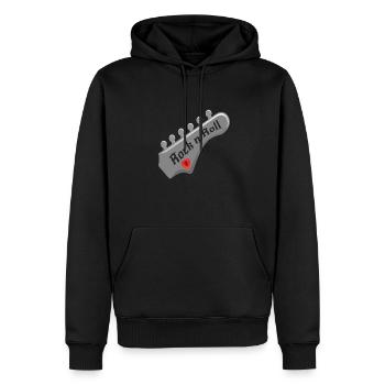 Rock n roll, rock n roll - Sweat à capuche Premium bio Homme - noir - Devant - Nico (187cm)