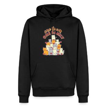 équipe famille chat café travail collègues fête - Sweat à capuche Premium bio Homme - noir - Devant - Nico (187cm)