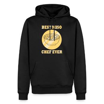 Meilleure soupe miso ironique de tous les temps - Sweat à capuche Premium bio Homme - noir - Devant - Nico (187cm)