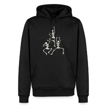 Tanzende Skelette. - Männer Premium Bio Hoodie - Schwarz - Vorne - Nico (187cm)