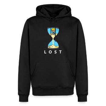 lost1 - Männer Premium Bio Hoodie - Schwarz - Vorne - Nico (187cm)