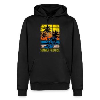 Surfer-Surfer Paradies-Sommer-Wassersport - Männer Premium Bio Hoodie - Schwarz - Vorne - Nico (187cm)