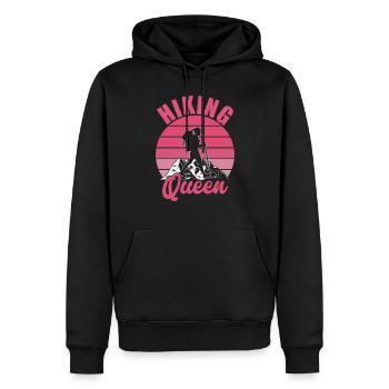 Wandern Geschenkidee Wanderer Berge Trekking - Männer Premium Bio Hoodie - Schwarz - Vorne - Nico (187cm)