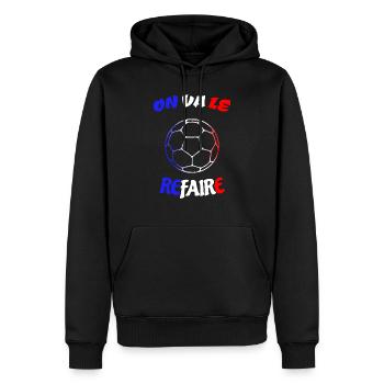 Supporters français - Sweat à capuche Premium bio Homme - noir - Devant - Nico (187cm)