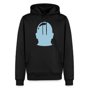 Umriss Silhouette Glatzkopf Mann - Männer Premium Bio Hoodie - Schwarz - Vorne - Nico (187cm)
