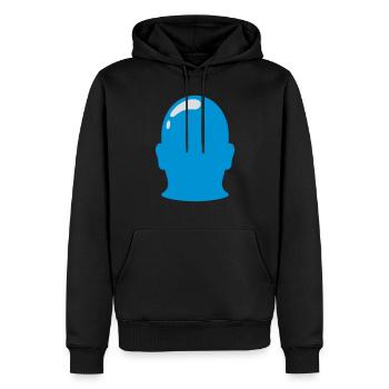 Symbol Glatzkopf Umriss Silhouette - Männer Premium Bio Hoodie - Schwarz - Vorne - Nico (187cm)