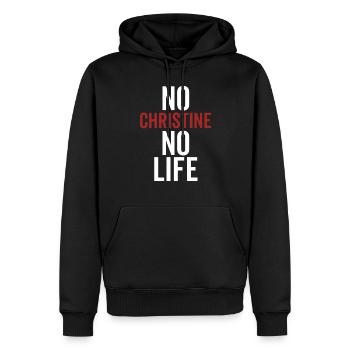 Pas de Christine Pas de vie - Sweat à capuche Premium bio Homme - noir - Devant - Nico (187cm)