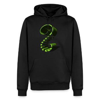 Grün geformt - Männer Premium Bio Hoodie - Schwarz - Vorne - Nico (187cm)