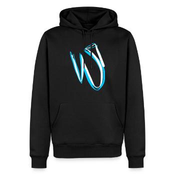 Geschenkidee für Kalligrafiesüchtigen - Männer Premium Bio Hoodie - Schwarz - Vorne - Nico (187cm)
