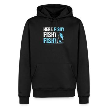 Jeder mit einem Angelschein braucht das! Hinzufügen - Männer Premium Bio Hoodie - Schwarz - Vorne - Nico (187cm)