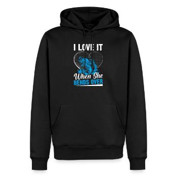 Jeder mit einem Angelschein braucht das! Hinzufügen - Männer Premium Bio Hoodie - Schwarz - Vorne - Nico (187cm)
