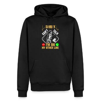 Jeder mit einem Angelschein braucht das! Hinzufügen - Männer Premium Bio Hoodie - Schwarz - Vorne - Nico (187cm)