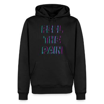 Ressentez la douleur - Sweat à capuche Premium bio Homme - noir - Devant - Nico (187cm)