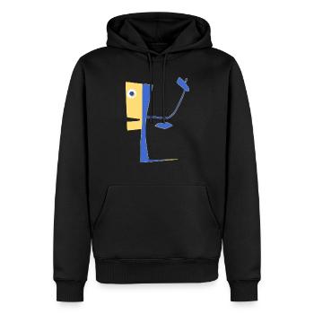 Unwirklicher Charakter - Männer Premium Bio Hoodie - Schwarz - Vorne - Nico (187cm)