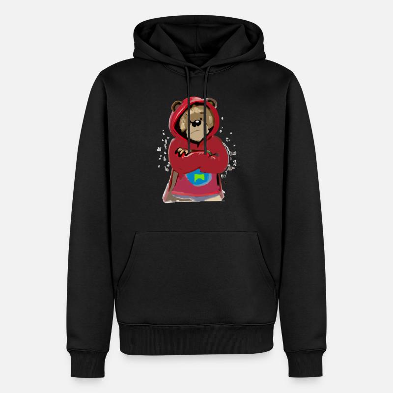 Bloo l'ours grognon - Sweat à capuche Premium bio Homme - noir