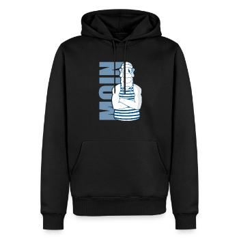 Moin Seemann - Männer Premium Bio Hoodie - Schwarz - Vorne - Nico (187cm)