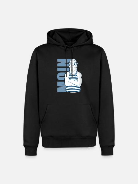 Moin Seemann - Männer Premium Bio Hoodie - Schwarz