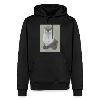 230324 Loutre 3 - Sweat à capuche Premium bio Homme - noir - Devant - Nico (187cm)