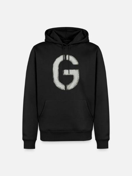 G - Letter (stencil) - Men’s Premium Organic Hoodie - black