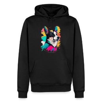 Amour de chien coloré - Sweat à capuche Premium bio Homme - noir - Devant - Nico (187cm)
