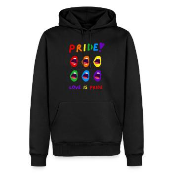 Pride - Sweat à capuche Premium bio Homme - noir - Devant - Nico (187cm)