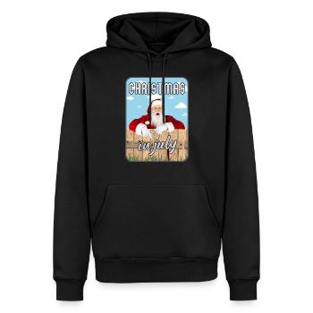 Noël en juillet - Sweat à capuche Premium bio Homme - noir - Devant - Nico (187cm)