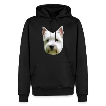 chien - Sweat à capuche Premium bio Homme - noir - Devant - Nico (187cm)