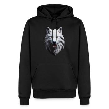 Wolf - Men’s Premium Organic Hoodie - black - Front - Nico (187cm)