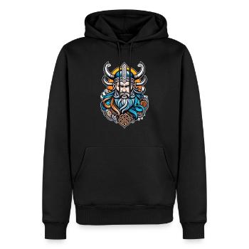 Wikinger Odin Thor Walhalla - Männer Premium Bio Hoodie - Schwarz - Vorne - Nico (187cm)