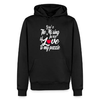 Valentinstag 2024 Lustige Zitate Lovers Day Geschenk - Männer Premium Bio Hoodie - Schwarz - Vorne - Nico (187cm)