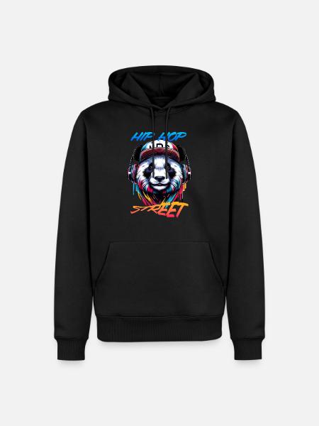 Panda Urbain Hip Hop - Sweat à capuche Premium bio Homme - noir