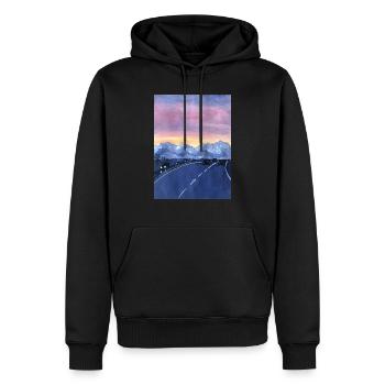 Dämmerung der Straße - Männer Premium Bio Hoodie - Schwarz - Vorne - Nico (187cm)