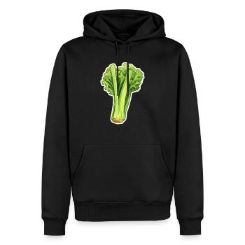 Céleri ou branche de céleri - Sweat à capuche Premium bio Homme - noir - Devant - Nico (187cm)