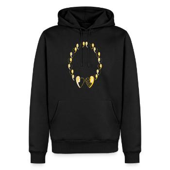 Collier avec déclaration d'amour réciproque. - Sweat à capuche Premium bio Homme - noir - Devant - Nico (187cm)