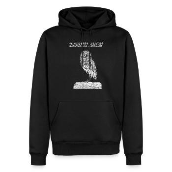 chouette alors - Sweat à capuche Premium bio Homme - noir - Devant - Nico (187cm)