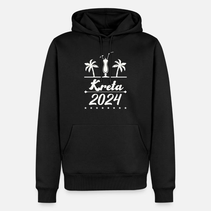 kreta 2024 - Männer Premium Bio Hoodie - Schwarz