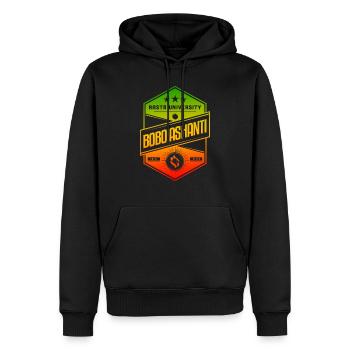 Rasta University Bobo Ashanti Good Vibez Reggae - Men’s Premium Organic Hoodie - black - Front - Nico (187cm)