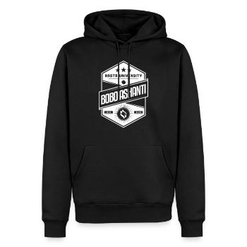 Rasta University Bobo Ashanti Good Vibez Reggae - Men’s Premium Organic Hoodie - black - Front - Nico (187cm)