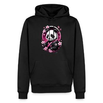 Panda japan pink asien - Männer Premium Bio Hoodie - Schwarz - Vorne - Nico (187cm)