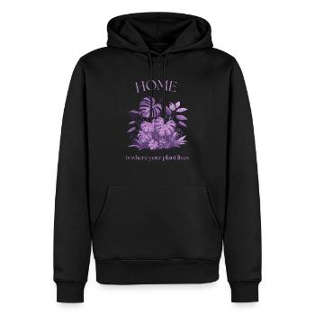 Zuhause ist, wo deine Pflanze lebt - Männer Premium Bio Hoodie - Schwarz - Vorne - Nico (187cm)