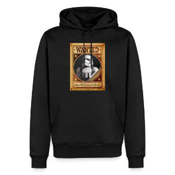 WANTED: Identitätsdiebstahl - Männer Premium Bio Hoodie - Schwarz - Vorne - Nico (187cm)
