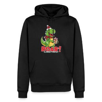 Dinosaure de Noël – ROAR - Sweat à capuche Premium bio Homme - noir - Devant - Nico (187cm)