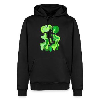 Longboard Skating Skater - Men’s Premium Organic Hoodie - black - Front - Nico (187cm)