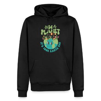 Go Planet It's Your Earth Day Planet Environmental - Männer Premium Bio Hoodie - Schwarz - Vorne - Nico (187cm)