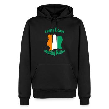 Gesegnete 👼 Nation der Elfenbeinküste - Männer Premium Bio Hoodie - Schwarz - Vorne - Nico (187cm)