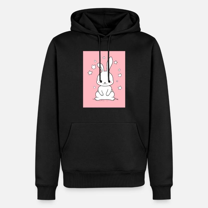 Le petit lapin Whit - Sweat à capuche Premium bio Homme - noir
