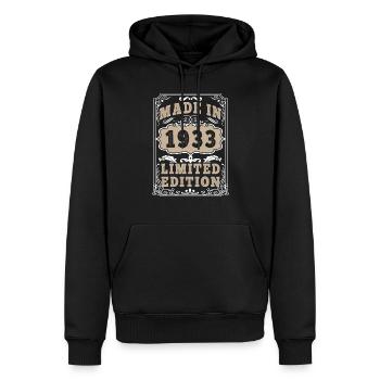 Original 1933 Vintage Vintage Retro Birthday - Men’s Premium Organic Hoodie - black - Front - Nico (187cm)