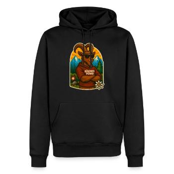 Bündner Power - Männer Premium Bio Hoodie - Schwarz - Vorne - Nico (187cm)